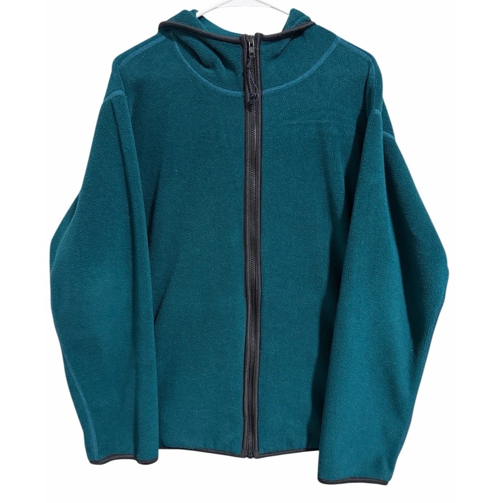 Vintage REI‎ Full Zip Hooded Fleece Jacket Teal Size Medium